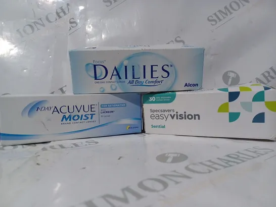 APPROXIMATELY 20 ASSORTED HOUSEHOLD ITEMS TO INCLUDE EASYVISION CONTACT LENSES, DAILIES CONTACT LENSES, ETC