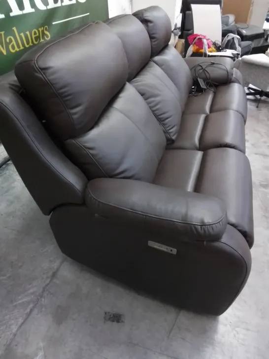 DESIGNER G PLAN MADE KINGSBURY 3 SEATER CAPRI CHOCOLATE LEATHER ELECTRIC RECLINING SOFA 