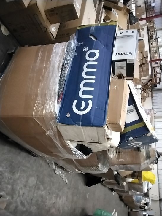 PALLET OF ASSORTED ITEMS TO INCLUDE: THE EMMA PILLOW, MATTRESS TOPPER, DOWN AND FEATHER PILLOW INSERT ETC