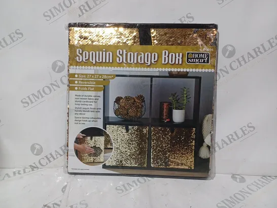 HOME SMART SEQUIN STORAGE BOX IN GOLD COLOUR