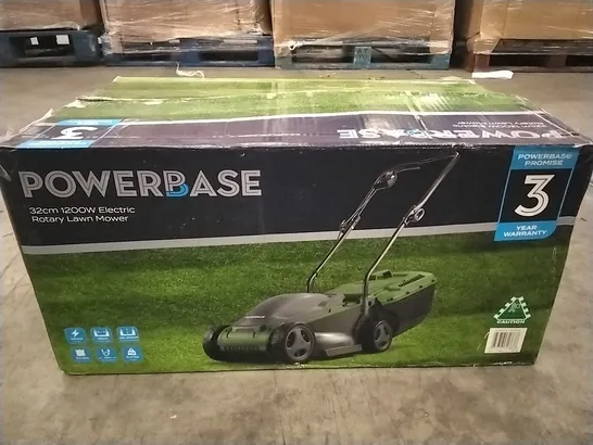 BOXED POWERBASE 32CM 1200W ELECTRIC ROTARY LAWN MOWER