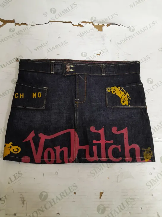 VON DUTCH SHORT JEAN SKIRT - LARGE