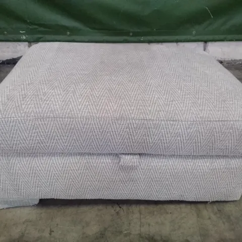 QUALITY DESIGNER FOOTSTOOL WITH STORAGE - GREY FABRIC