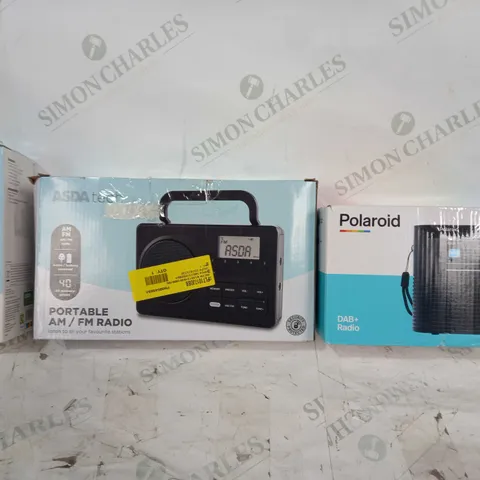 BOX OF APPROXIMATELY 20 ASSORTED ELECTRICAL ITEMS TO INCLUDE POLAROID DAB+ RADIO, ASDA TECH PORTABLE AM/FM RADIO, ASDA TECH PORTABLE STEREO BLUETOOTH SPEAKER, ETC