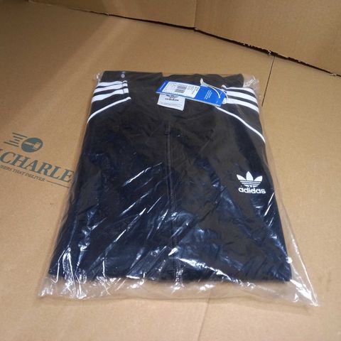 PACKAGED ADIDAS BLACK/WHITE DETAILED LOGO TRACK TOP  - LARGE