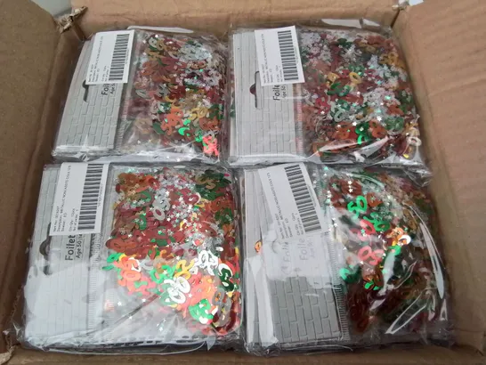 PALLET CONTAINING 98 BOXES OF BRAND NEW METALLIC NO50 CONFETTI - 144 PIECES PER BOX / APPROX 14,112 TOTAL