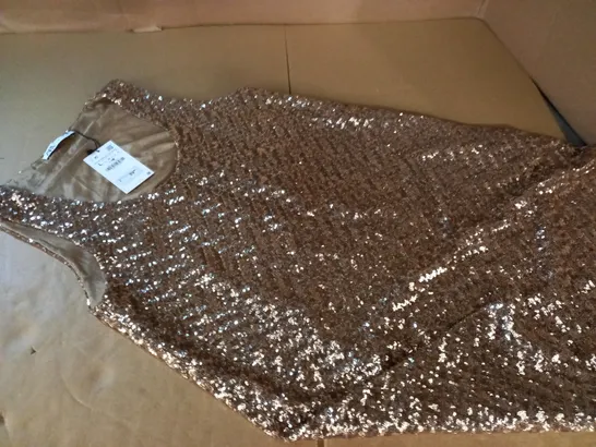 ZARA GOLD SEQUIN DRESS - L