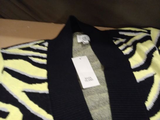 RIVER ISLAND PLUS OPEN FRONT CARDIGAN IN YELLOW/BLACK