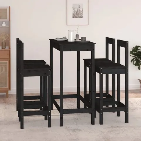 BOXED KRISSA 4-PERSON PINE SOLID WOOD DINING SET (2 BOXES)