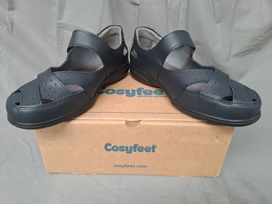 BOXED PAIR OF COSYFEET SHOES IN NAVY UK SIZE 7