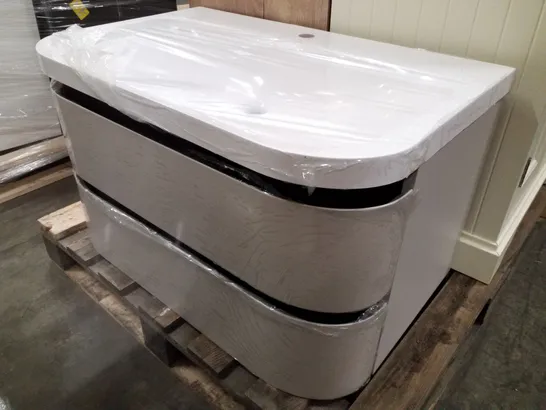 BRAND NEW CURVED VANITY UNIT WITH BASIN - 790×500×460MM