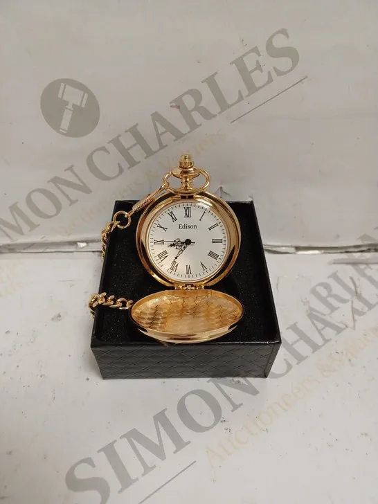 MENS EDISON POCKET WATCH WITH CHAIN – BRAND NEW IN BOX