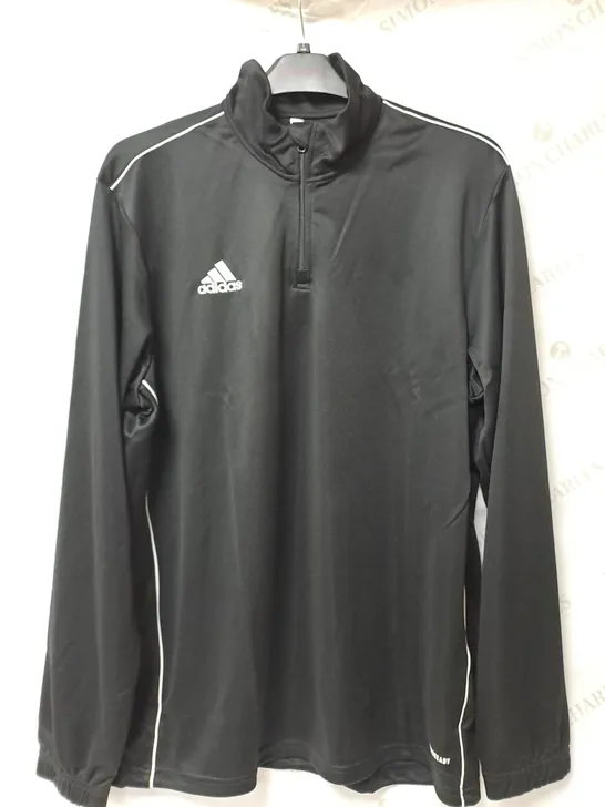 ADIDAS BLACK QUARTER ZIP FLEECE - XL