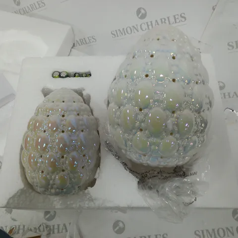 OUTLET HOME REFLECTIONS SET OF PRE-LIT CERAMIC EGGS