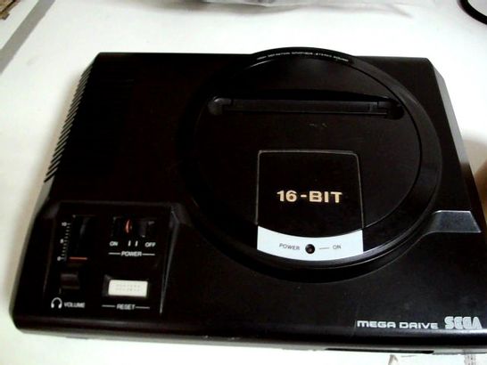 SEGA MEGA DRIVE 16-BIT GAMING SYSTEM AND AC MAINS ADAPTER