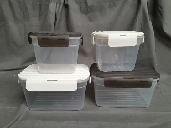 LOCK & LOCK SET OF 4 PLASTIC TUB AWARE BOXES