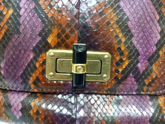 LANVIN MINI POP BAG IN PYTHON - SHOCKING PINK