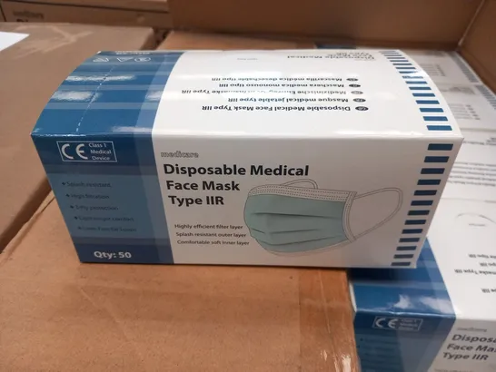 PALLET OF APPROXIMATELY 10 BOXES OF 40 CASES OF MEDICARE DISPOSABLE MEDICAL FACE MASKS TYPE IIR APPROXIMATELY 50 MASKS PER CASE