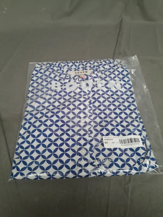 SEALED BODEN PHOEBE COTTON SHIRT IN BLUE & WHITE - UK 14 