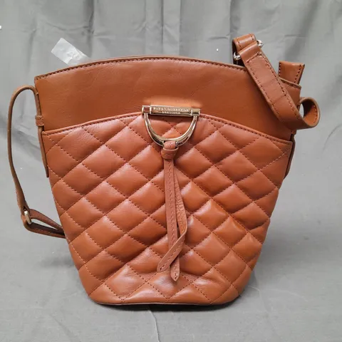 PAUL COSTELLOE DRESSAGE QUILTED LEATHER CROSSBODY BAG IN TAN