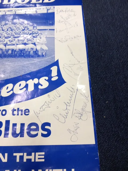 IPSWICH TOWN FC TOLLY COBBOLD CHEERS TO THE SUPER BLUES WE'RE ON THE WEMBLEY TRAIL WITH TOLLY ALE SIGNED POSTER