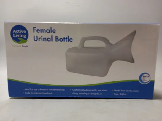 BOX TO CONTAIN APPROXIMATELY 30 ACTIVE LIVING FEMALE URINAL BOTTLES - COLLECTION ONLY