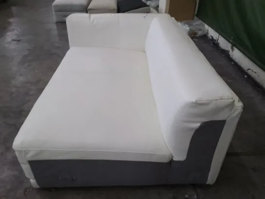 QUALITY DESIGNER RHF SOFA SECTION - WHITE LEATHER