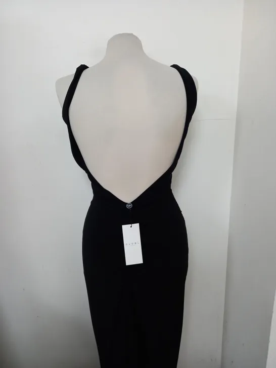 CLUB L BLACK SQUARE NECK MAXI DRESS SIZE 6