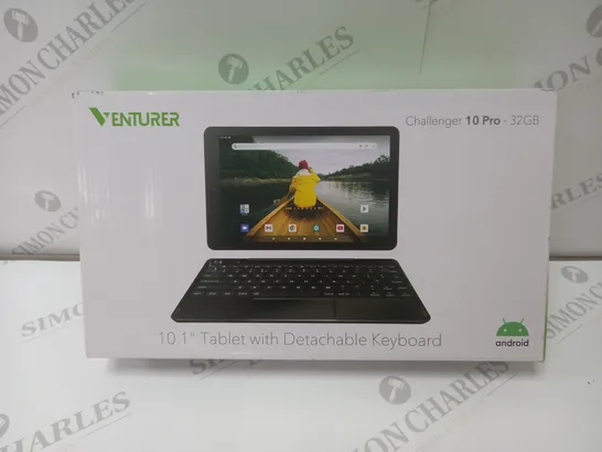 BRAND NEW BOXED VENTURER CHALLENGER 10 PRO 10.1" ANDROID TABLET WITH DETACHABLE KEYBOARD - BLACK 32GB