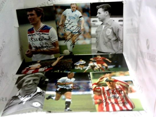 LARGE COLLECTION OF ASSORTED SIGNED FOOTBALLER PHOTOGRAPHS TO INCLUDE; JOHN WARK, MICK MARTIN, MATT LE TISSIER AND TREVOR BROOKING