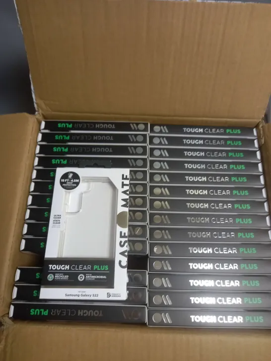 BOX OF APPROXIMATELY 56 CASEMATE TOUGH CLEAR PLUS SAMSUNG GALAXY S22 PHONE CASES