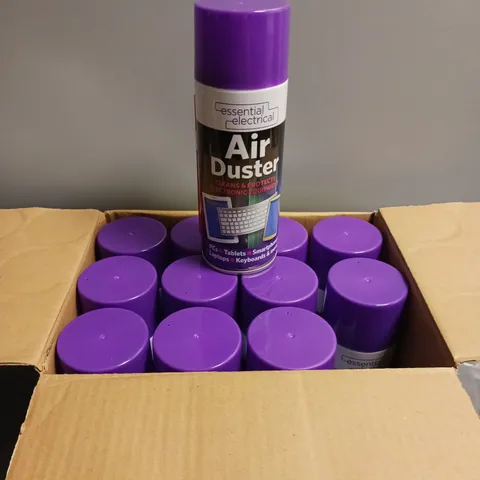 LOT OF 12 ESSENTIAL ELECTRICAL AIR DUSTER CLEANING SPRAY 400ML PER CAN