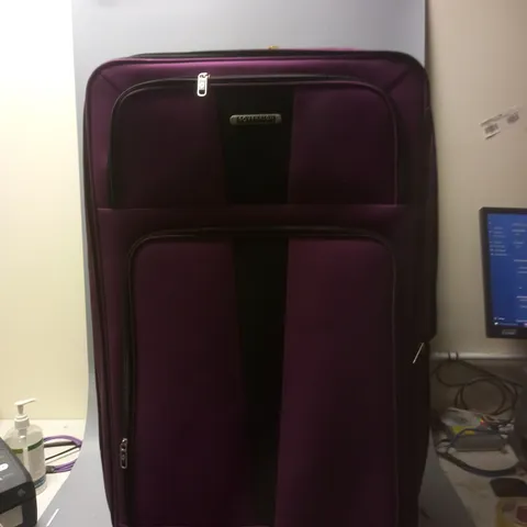 LARGE SOVERIGN CLASSIC PURPLE TWO WHEELER SUITCASE 