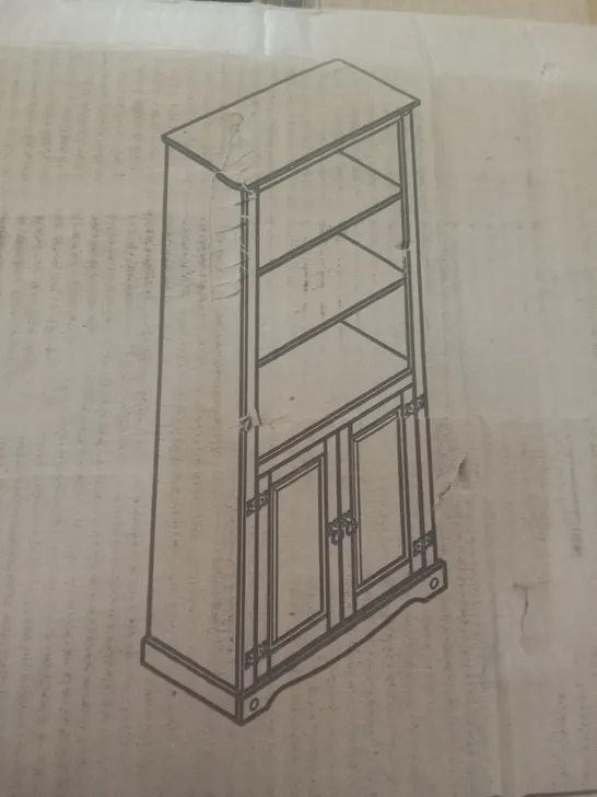 CORONA 2 DOOR BOOKCASE SOLID PINE WOODEN