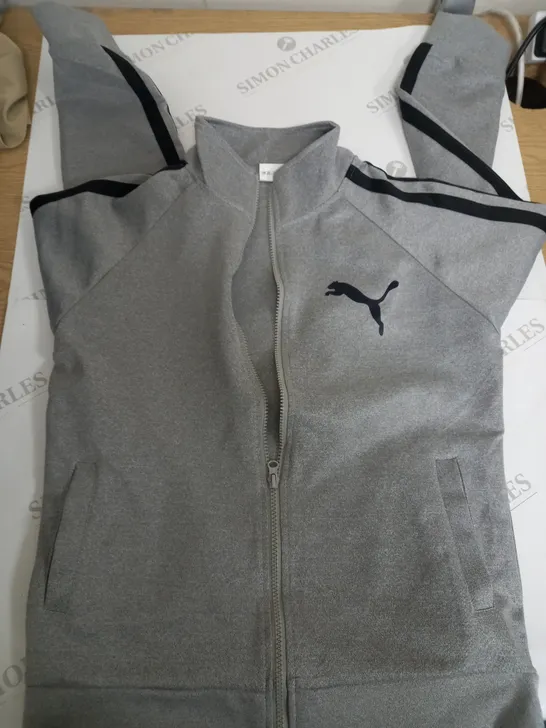 PUMA GREY ZIP UP TRACKSUIT TOP - M