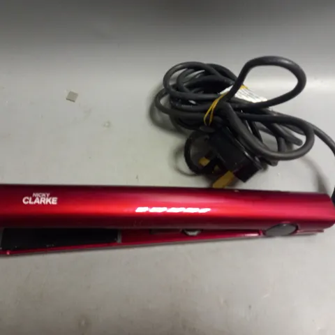 UNBOXED NICKY CLARKE HAIR STRAIGHTENER RED 