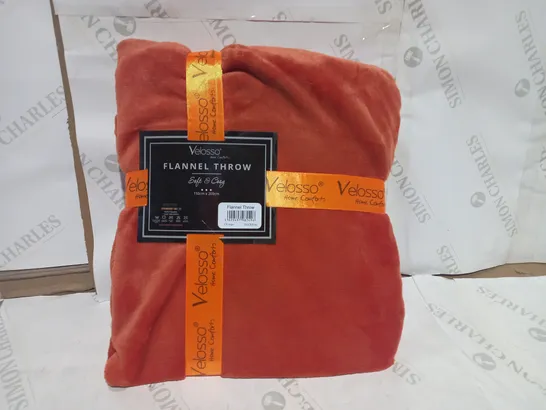 VELOSSO FLANNEL THROW 150 X 200CM - ORANGE