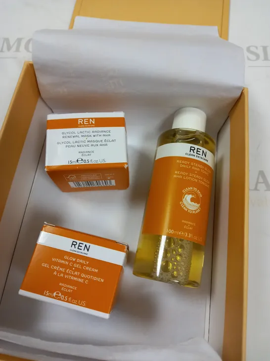 REN SKINCARE THE GIFT OF GLOW TRIO GIFT SET 