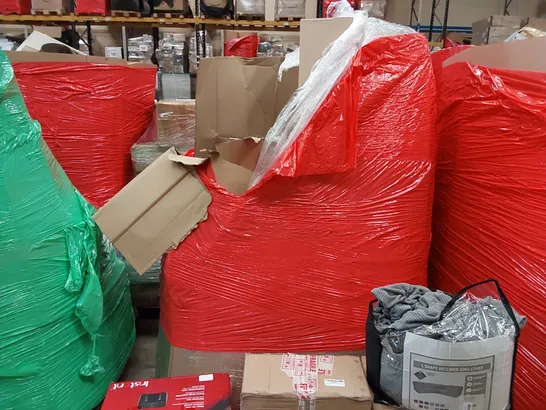 PALLET OF ASSORTED ITEMS INCLUDING: DEHUMIDIFIER, AIR FRYER, GAS WATER HEATER, SOFA COVER