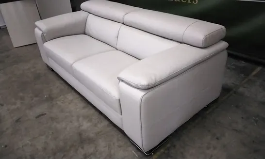 QUALITY ITALIAN DESIGNER MELO SOFA WHITE GREY LEATHER