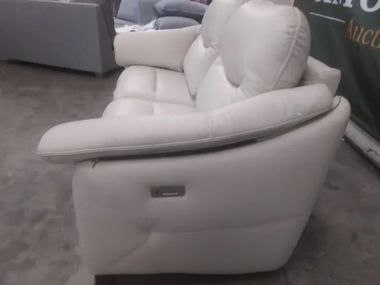 QUALITY BRITISH DESIGNER G PLAN JACKSON 3 SEATER ELECTRIC RECLINER DBL SOFA - CAPRI STONE LEATHER 