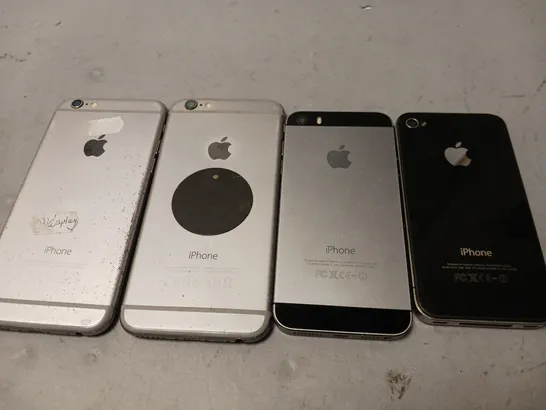 LOT OF 4 ASSORTED APPLE IPHONE MOBILE PHONES