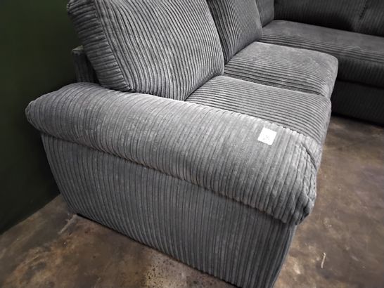 DESIGNER GREY JUMBO CHORD CHAISE CORNER SOFA 