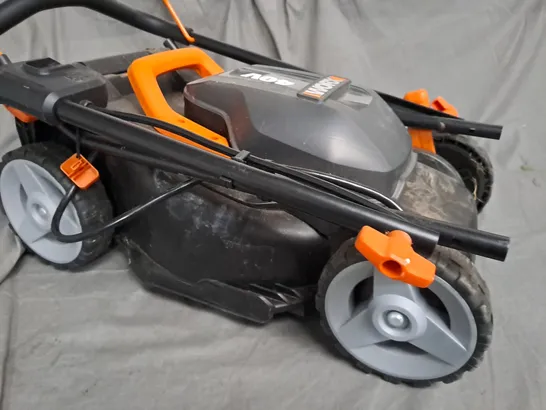 WORX 40V LAWNMOWER POWER SHARE  IN BLACK & ORANGE - NO BATTERY