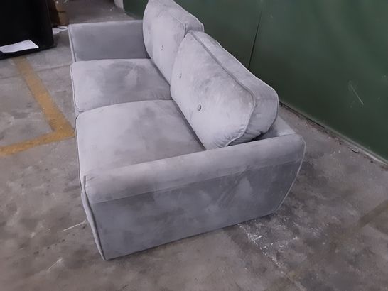 DESIGNER GREY VELVET 2-SEATER SOFA 