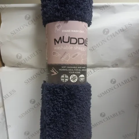 MUDDLE WASHABLE SHAGGY RUG NAVY