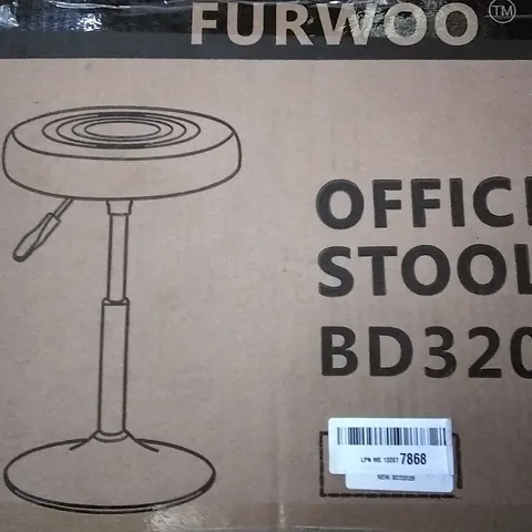 BOXED FURWOO OFFICE STOOL