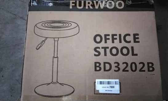 BOXED FURWOO OFFICE STOOL