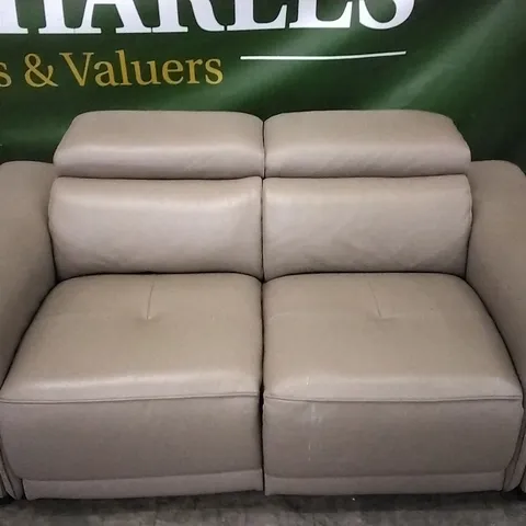 QUALITY ITALIAN DESIGNER AURELIA POWER RECLINER LOVESEAT MUD LEATHER