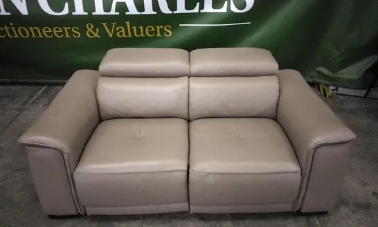 QUALITY ITALIAN DESIGNER AURELIA POWER RECLINER LOVESEAT MUD LEATHER